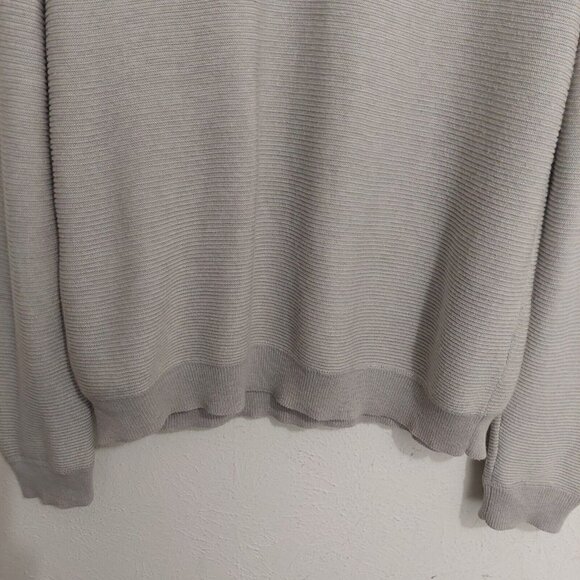 J. Mclaughlin Men's Light Grey Pullover Sweater Crewneck Ribbed Loose Fit Size M - Picture 6 of 10